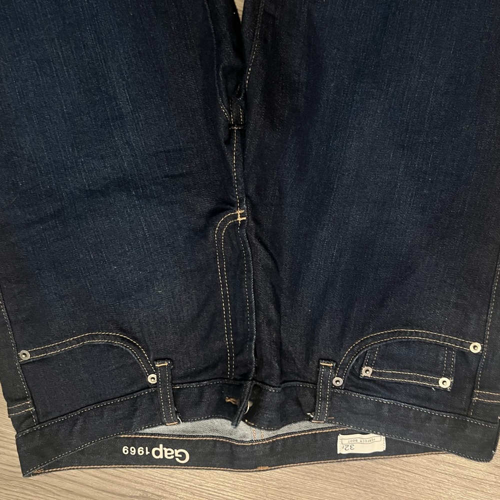 GAP 1969 perfect Bootcut Women's Dark Blue Jeans 32r - Picture 2 of 6